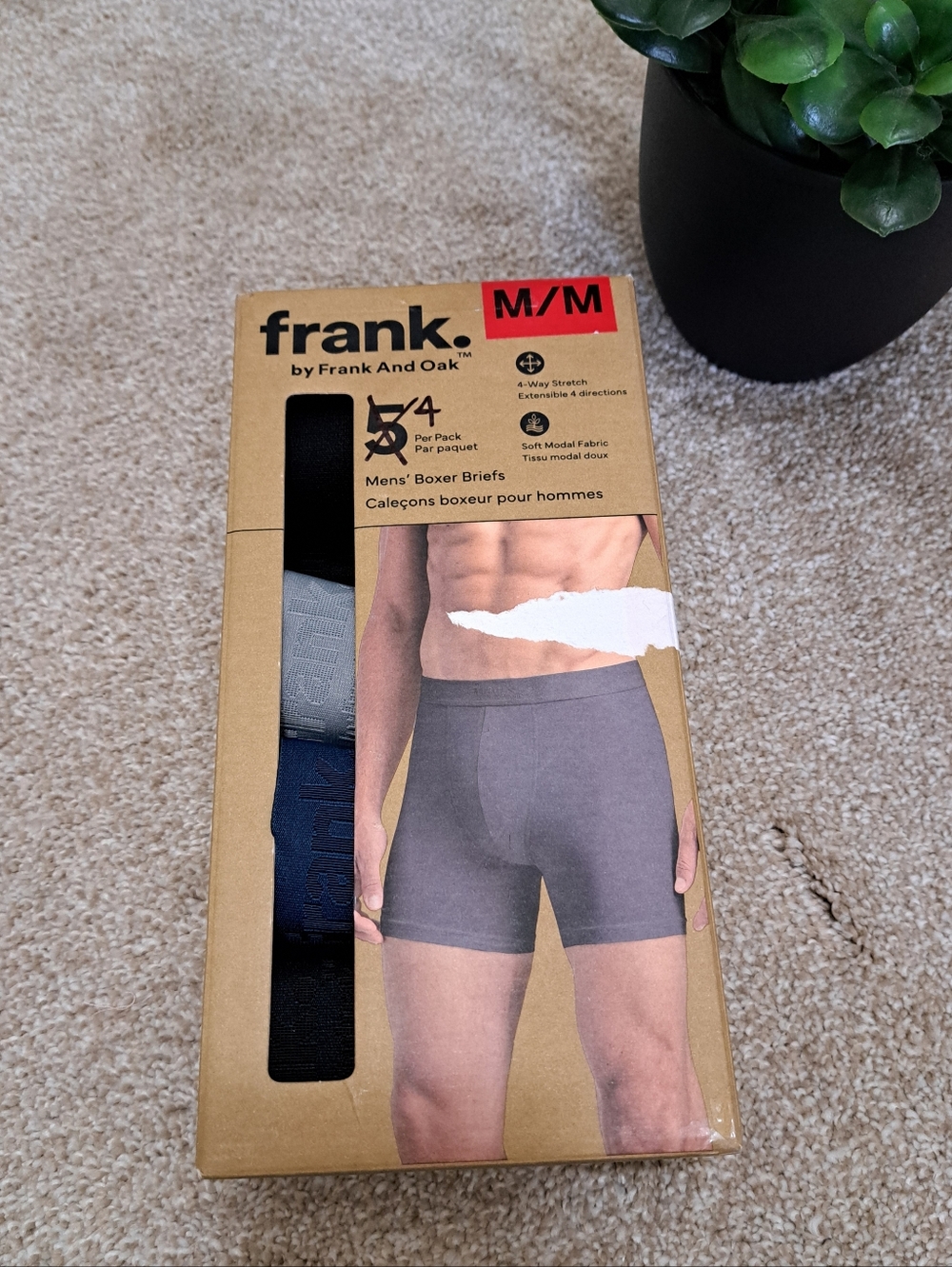 Frank And Oak 4 Pack Boxer Briefs Men's Size Medium Assorted Colours NEW